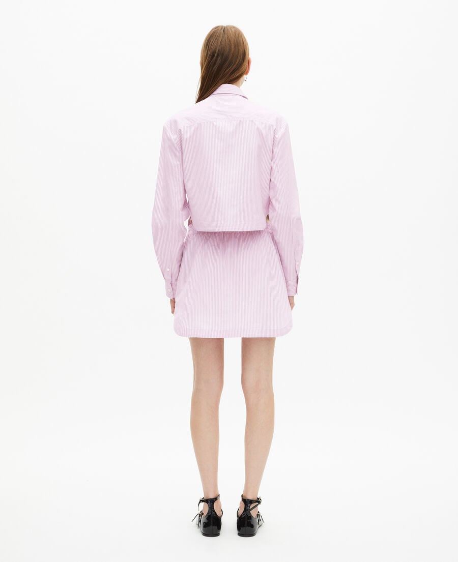 The Kooples FEMME PINK BLACK chemise à rayures en popeline rose