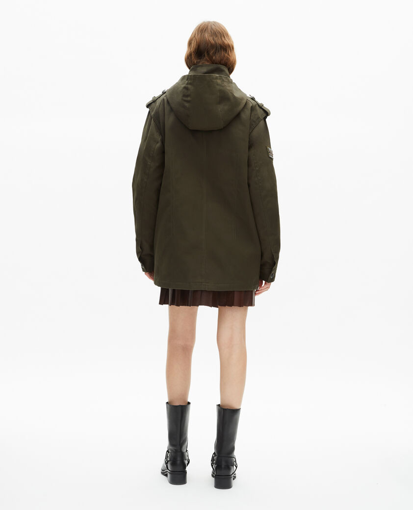 The Kooples FEMME KAKI parka à capuche kaki