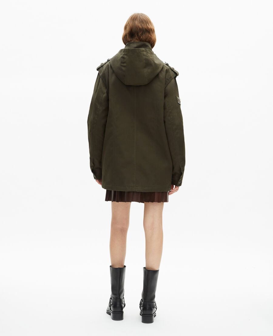 The Kooples F KAKI khaki hooded parka