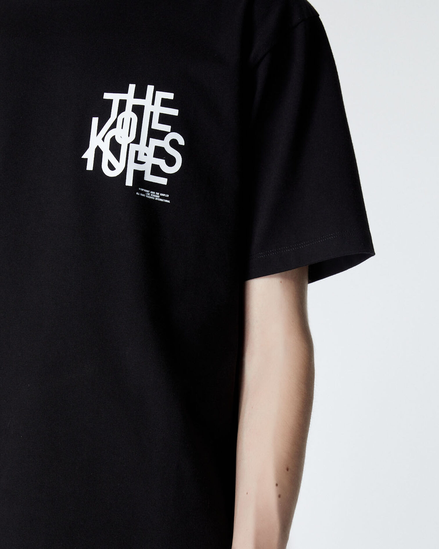 Cotton black T-shirt with logo tangled up, BLACK, hi-res image number null