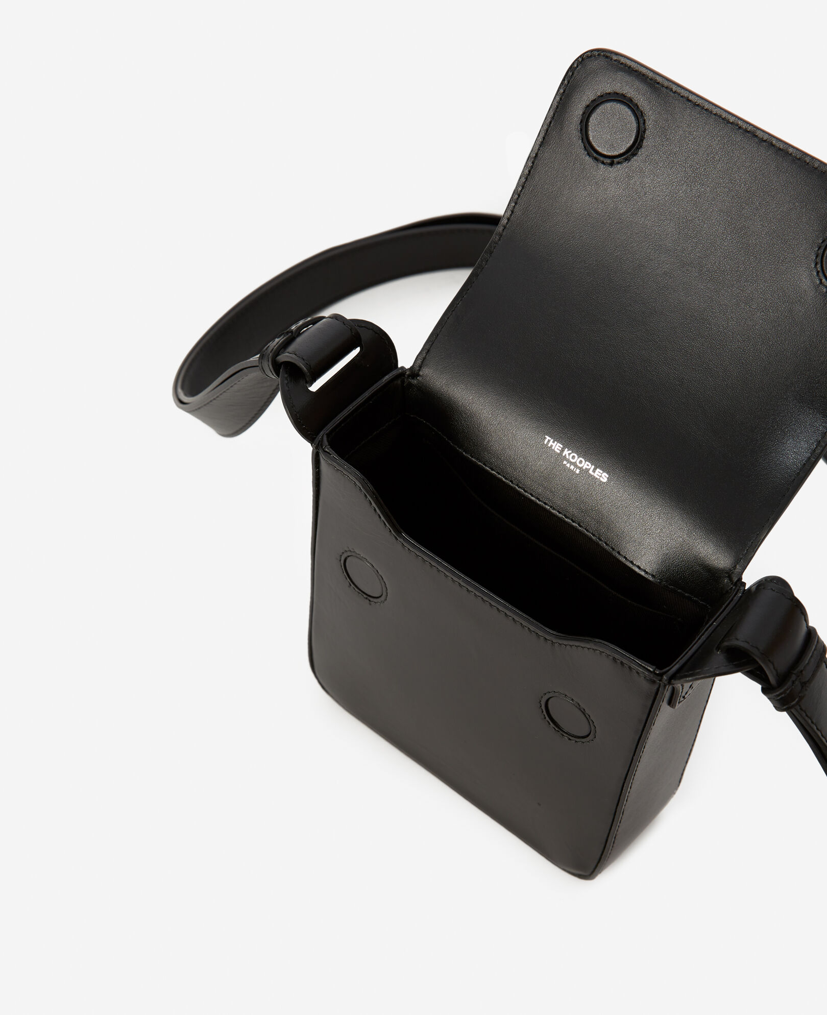 Sacoche cuir bandouli?�re logo contrast?� | The Kooples