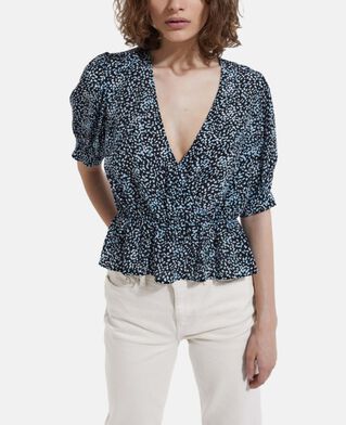 The Kooples FEMME INK BLUE top bleu