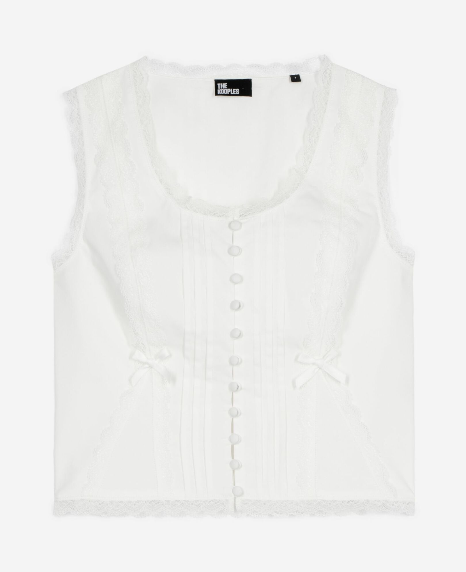 The Kooples WOMEN ECRU ecru lace detail top