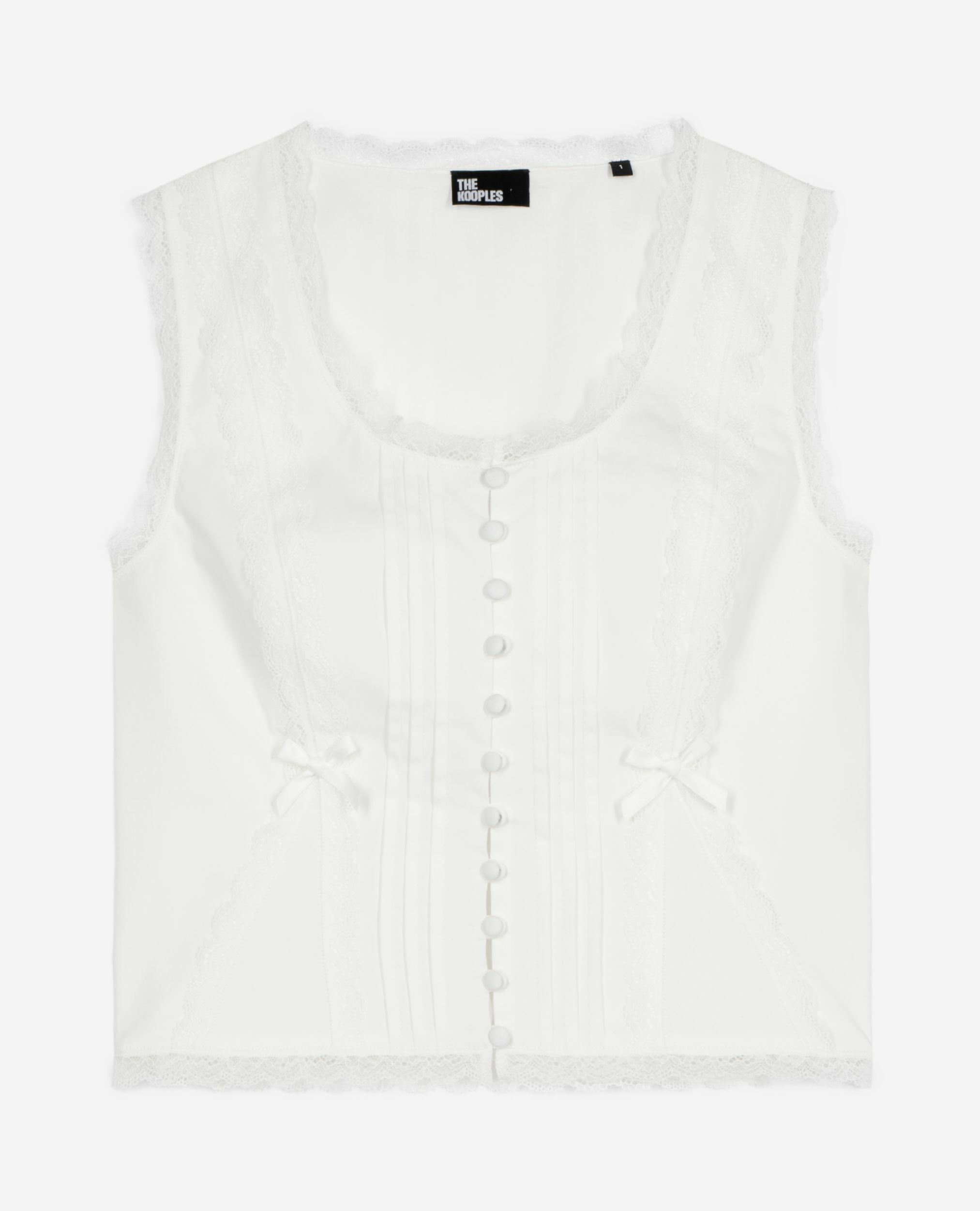 Ecru lace detail top, ECRU, hi-res image number null