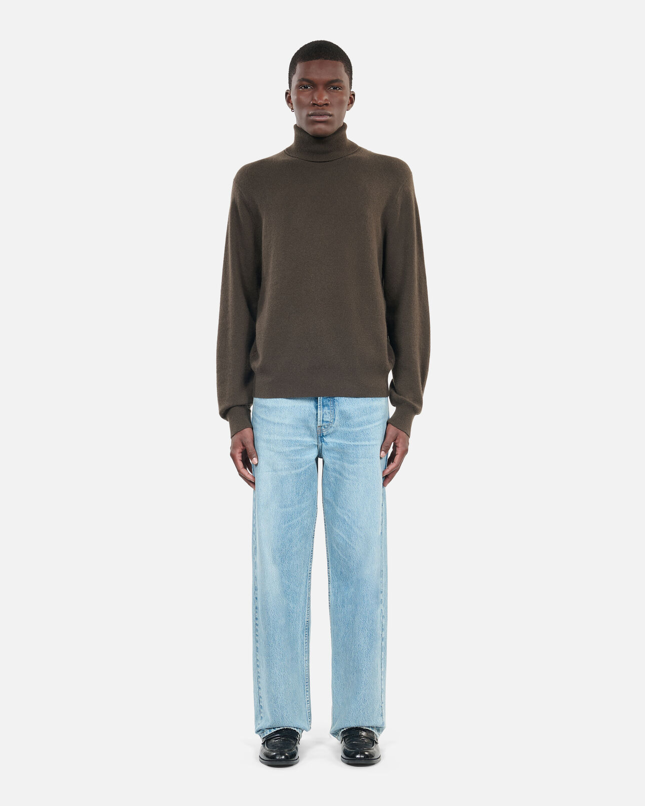 The Kooples HERREN KAKI khakifarbener pullover aus kaschmir
