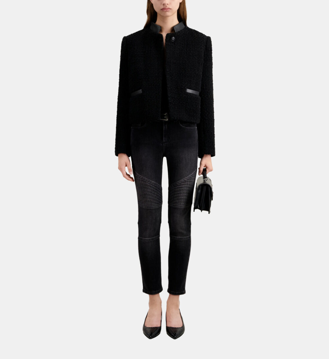 Short black tweed jacket The Kooples