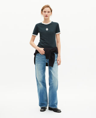 The Kooples FEMME FOREST t-shirt avec blason vert foncé