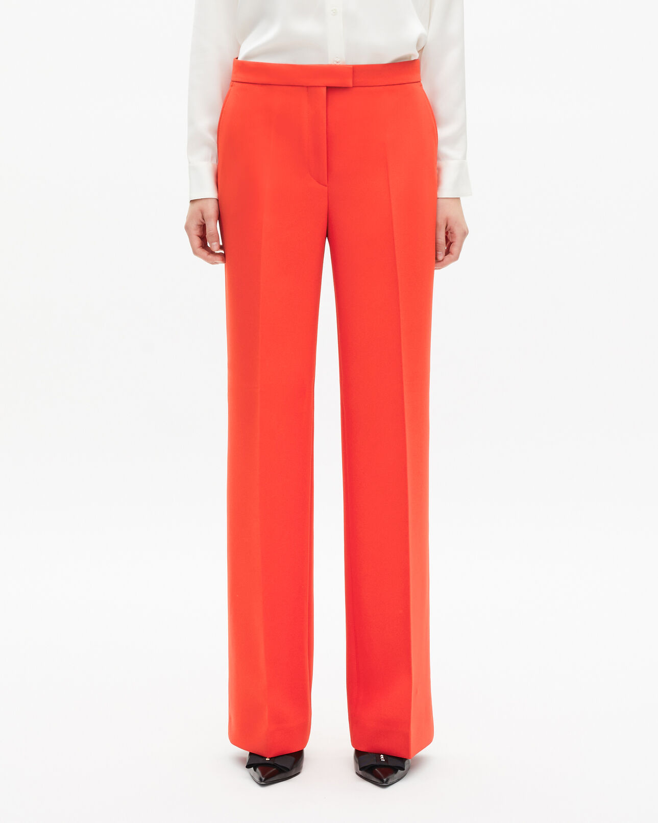 The Kooples FEMME ORANGE pantalon tailleur orange en crêpe