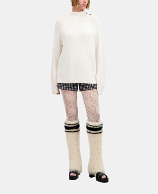 The Kooples F ECRU ecru wool sweater with bijou buttons