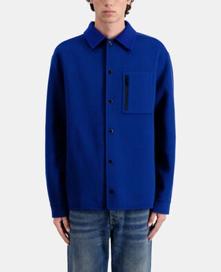 The Kooples HOMME ROYAL BLUE - DARK NAVY blouson type surchemise bleu en laine mélangée