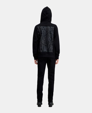 The Kooples MEN BLACK men's black hoodie with graphic logo serigraphy