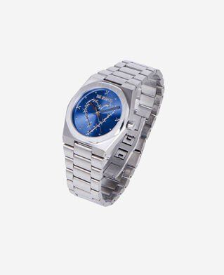 The Kooples UNISEX NAVY / SILVER uhr mit blauem zifferblatt und herz