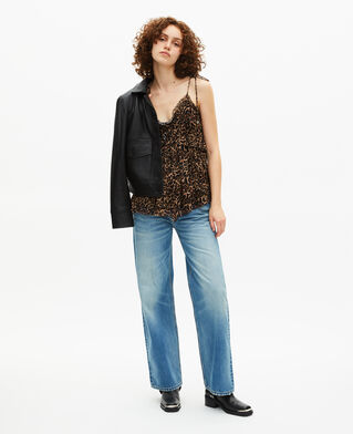 The Kooples FEMME LEOPARD top &agrave; volants imprim&eacute; l&eacute;opard