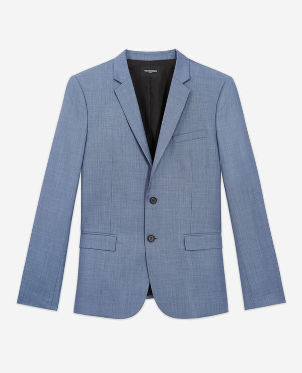 Formal sky blue jacket with three pockets