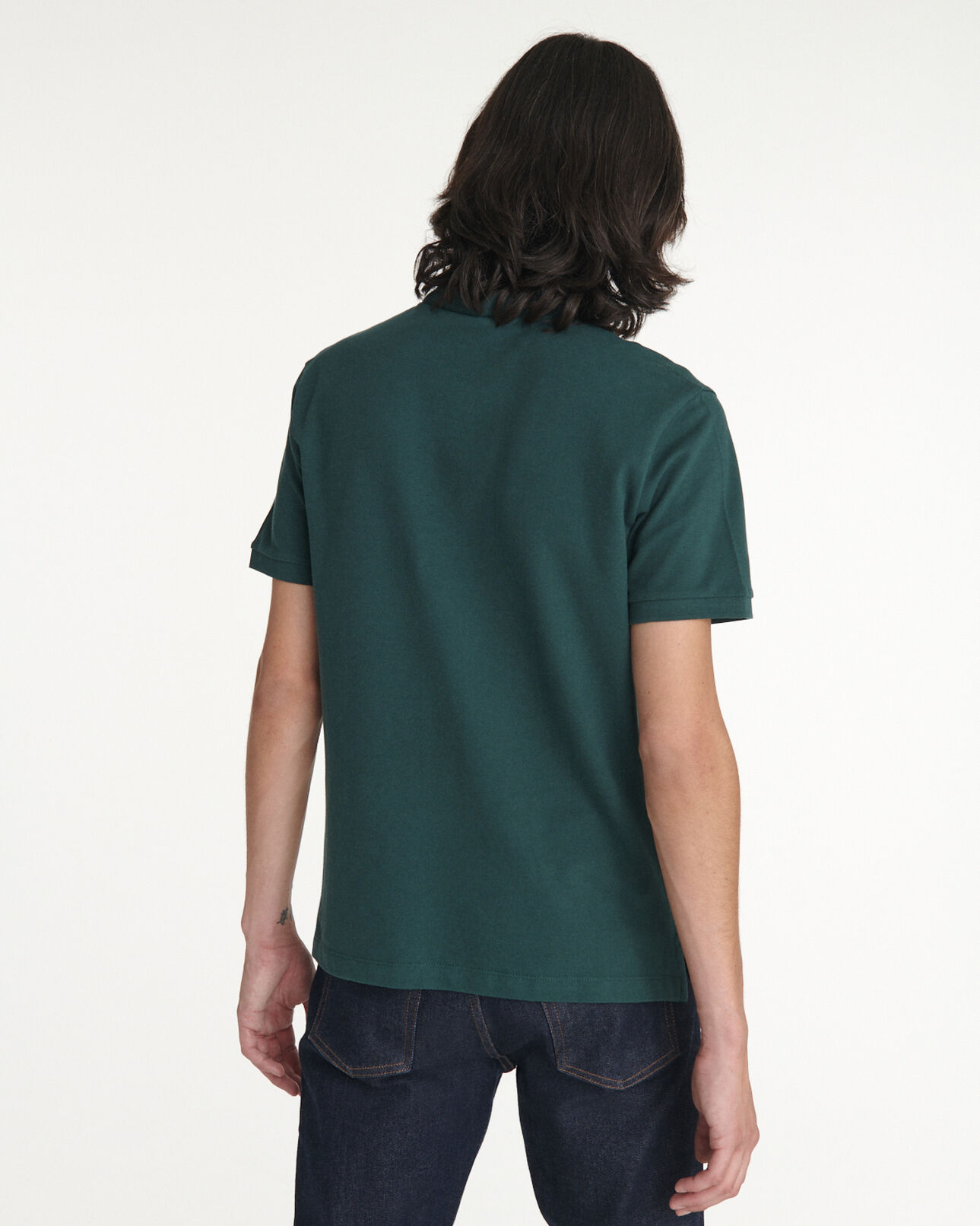 The Kooples HOMME DARK GREEN polo vert foncé col officier à badge