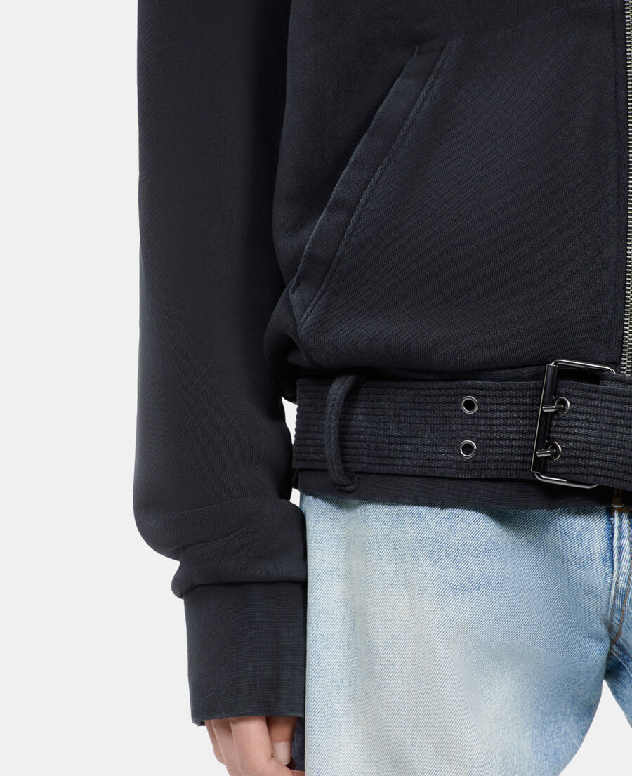 The Kooples MEN BLACK WASHED black hoodie