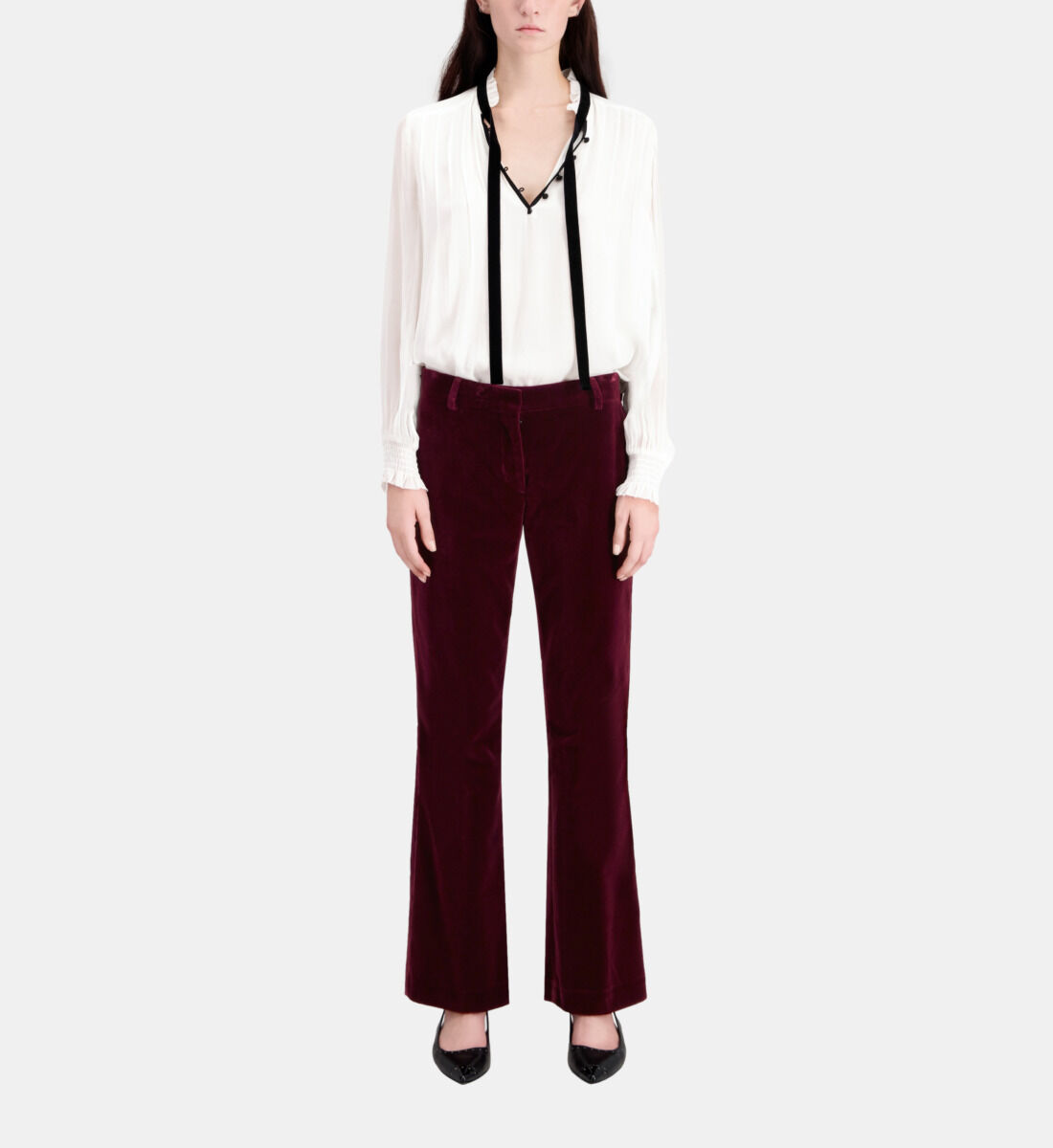 Velvet best sale maroon pants