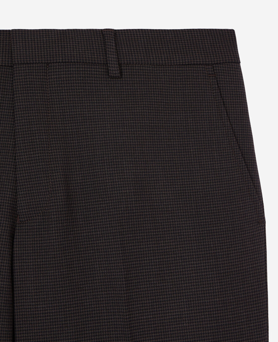 The Kooples HERREN BROWN / BLACK braune anzughose mit hahnentrittmuster