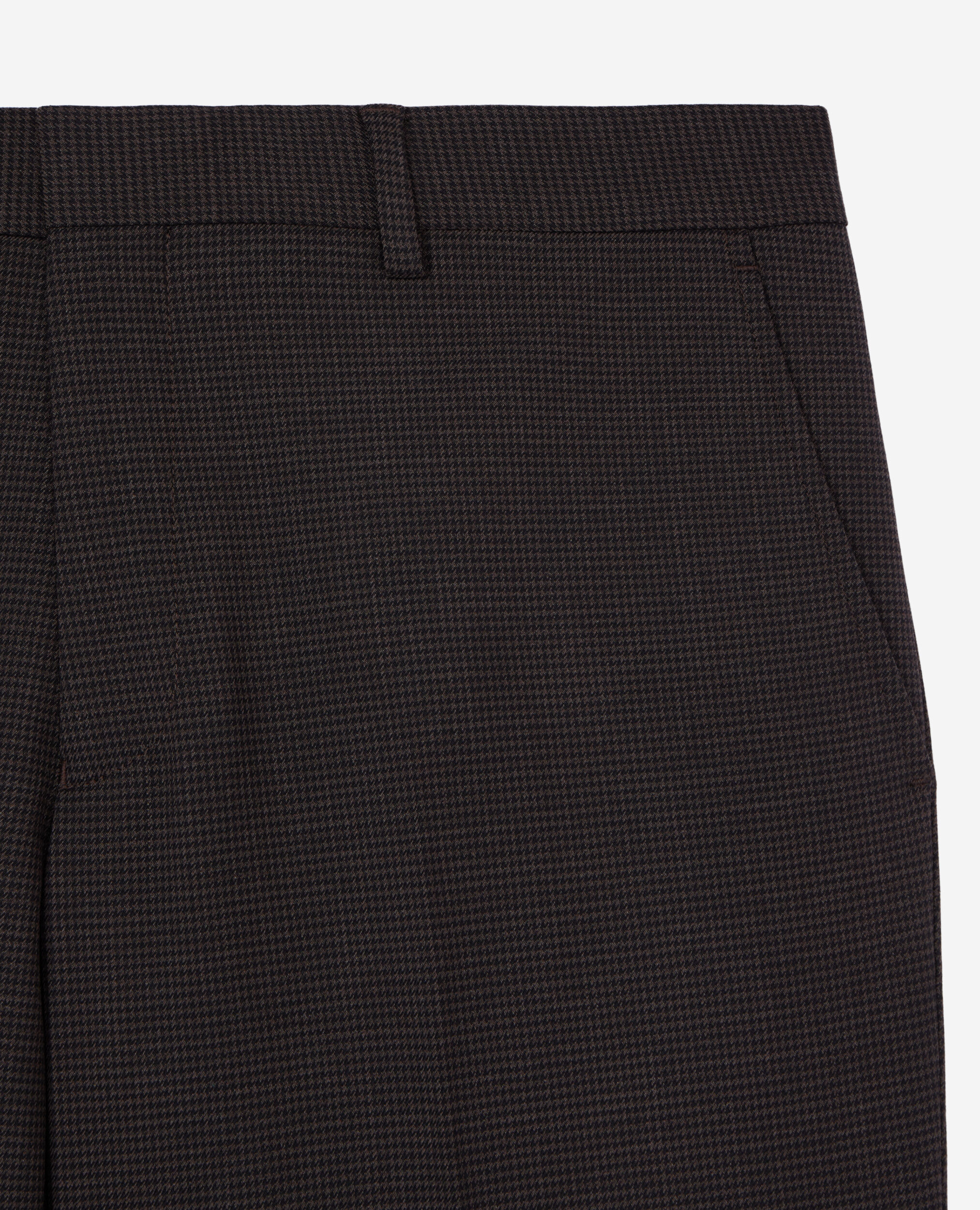 Braune Anzughose mit Hahnentrittmuster, BROWN / BLACK, hi-res image number null