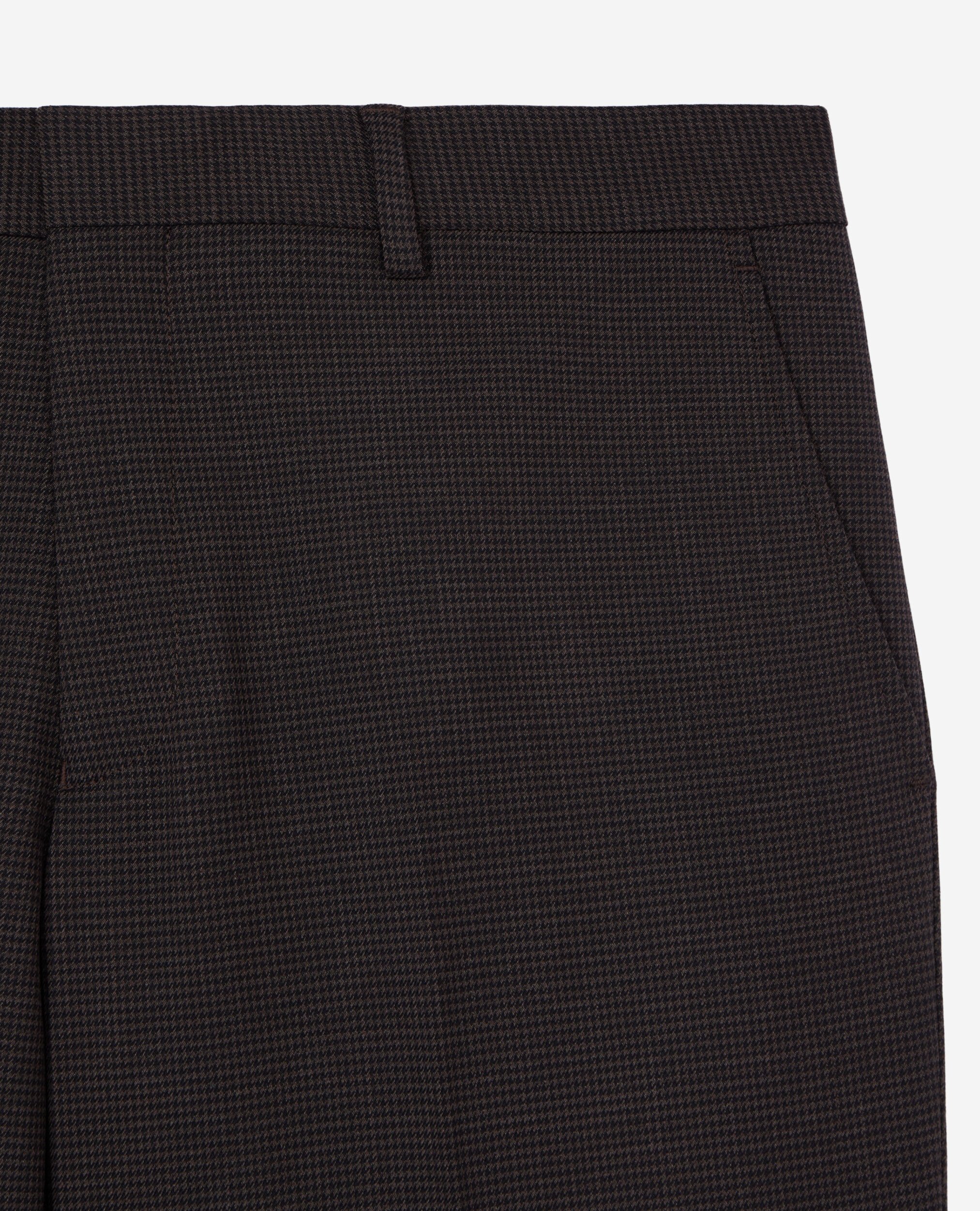 Braune Anzughose mit Hahnentrittmuster, BROWN / BLACK, hi-res image number null