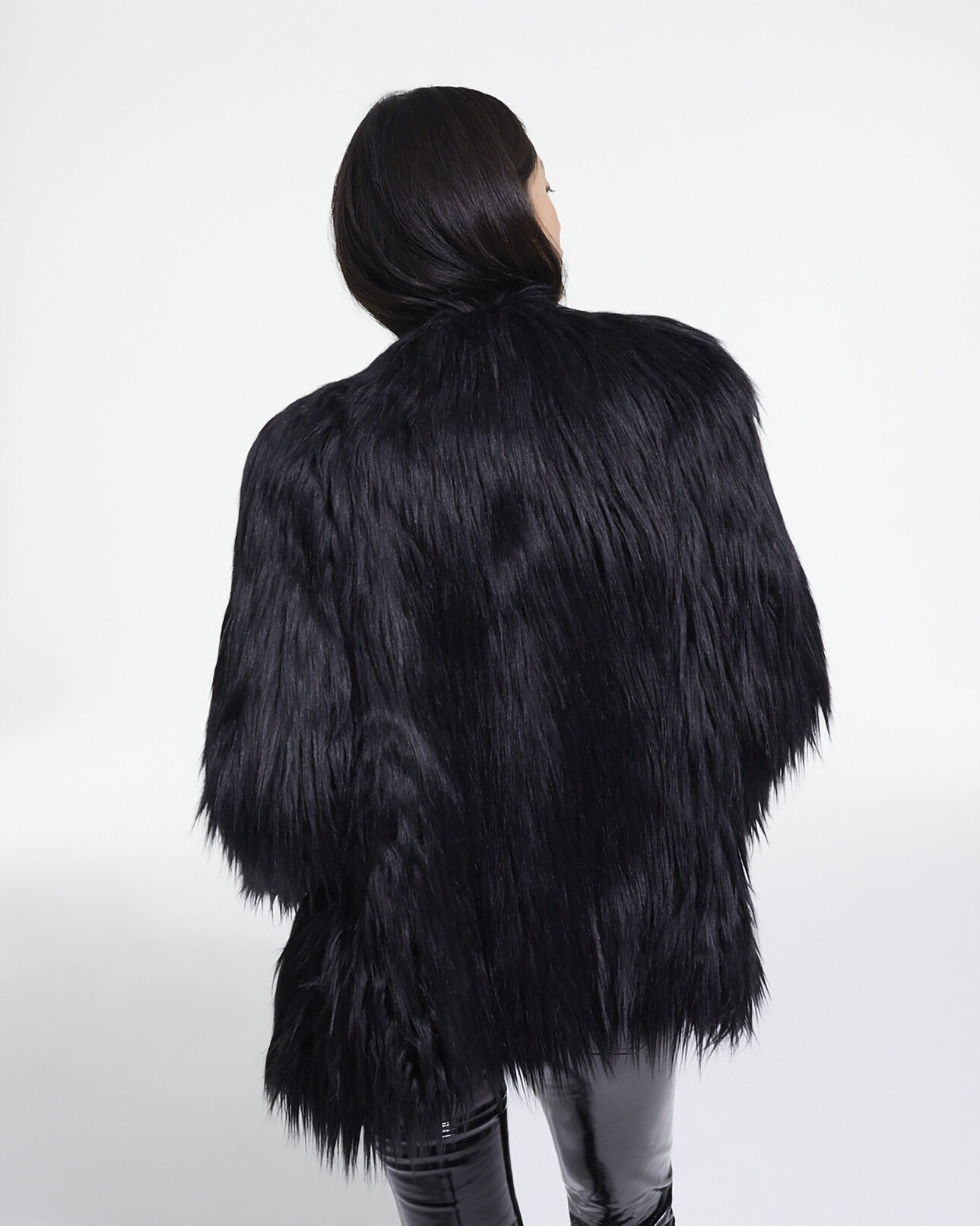 The Kooples WOMEN BLACK black faux fur coat