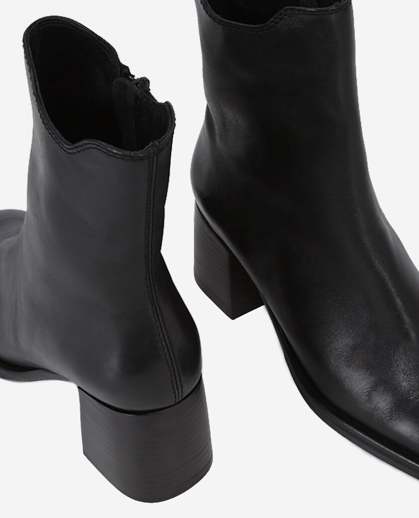 The Kooples WOMEN BLACK black leather heeled boots