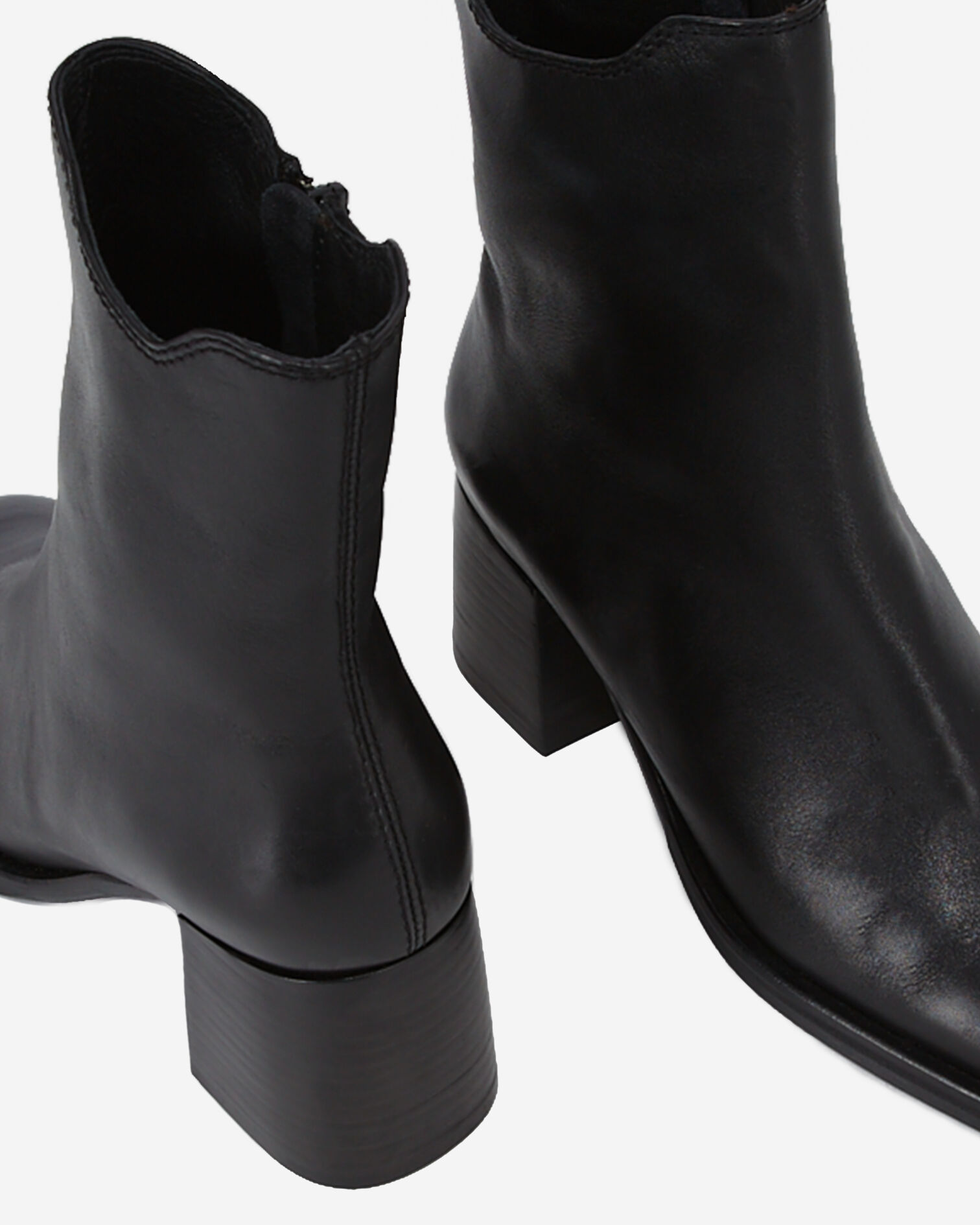 Botas tacón piel negras, BLACK, hi-res image number null