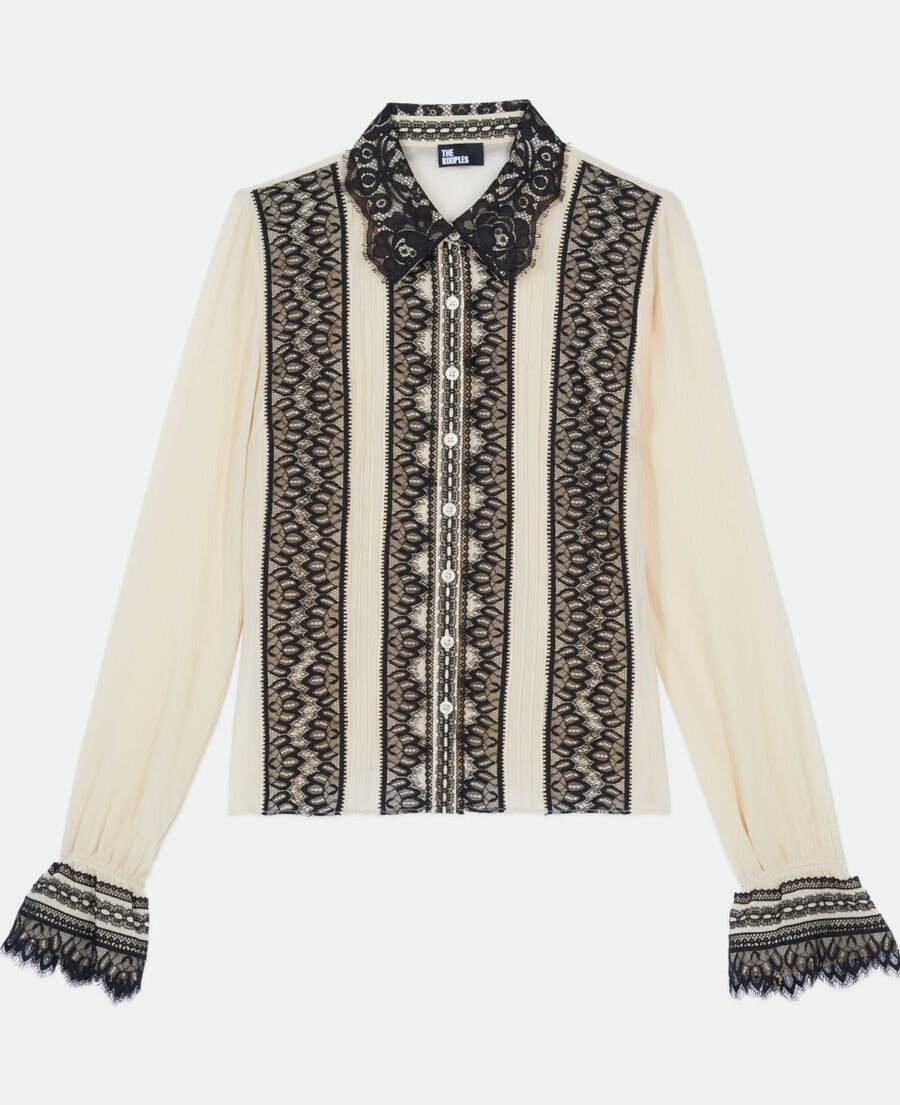 The Kooples F ECRU ecru silk shirt