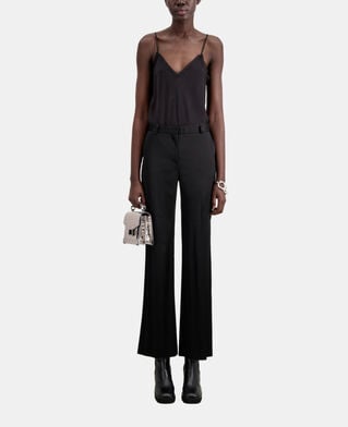 The Kooples WOMEN BLACK black satin suit trousers