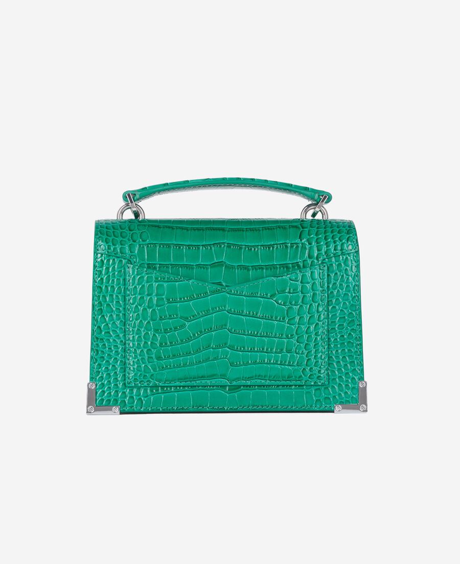 kleine handtasche emily aus grünem leder