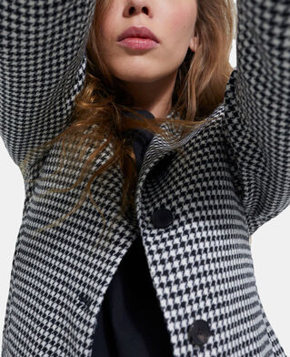 The Kooples WOMEN BLACK WHITE printed wool jacket