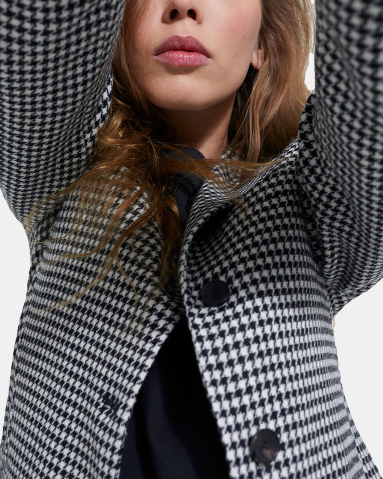 The Kooples WOMEN BLACK WHITE printed wool jacket
