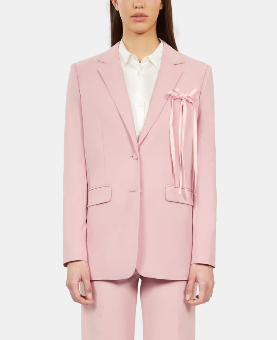 The Kooples FEMME PASTEL PINK veste tailleur en laine mélangée rose