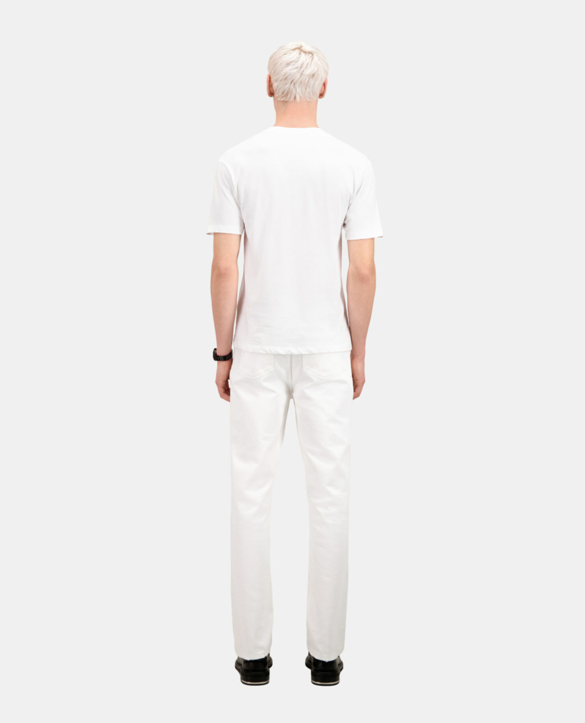 T-shirt Homme blanc avec broderie Dagger through heart, WHITE, hi-res image number null