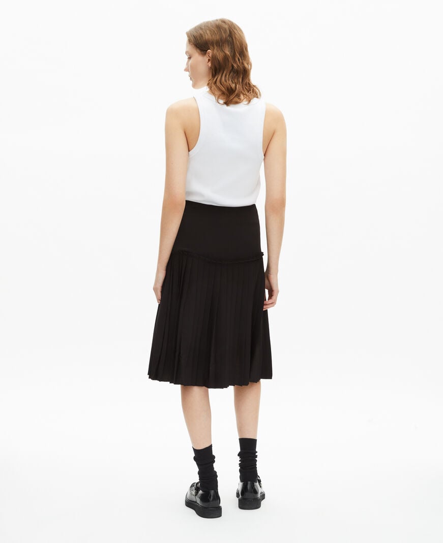 The Kooples DAMEN BLACK midi-faltenrock schwarz