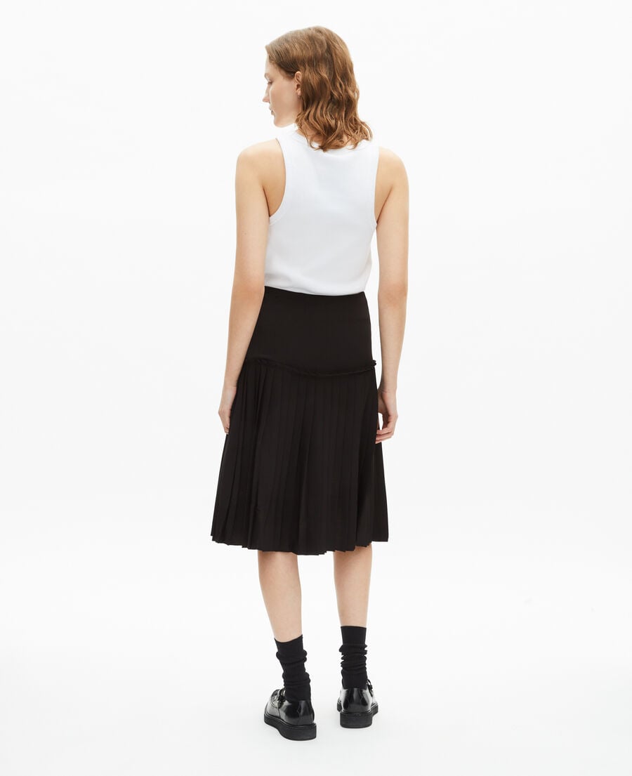 The Kooples WOMEN BLACK black pleated midi skirt