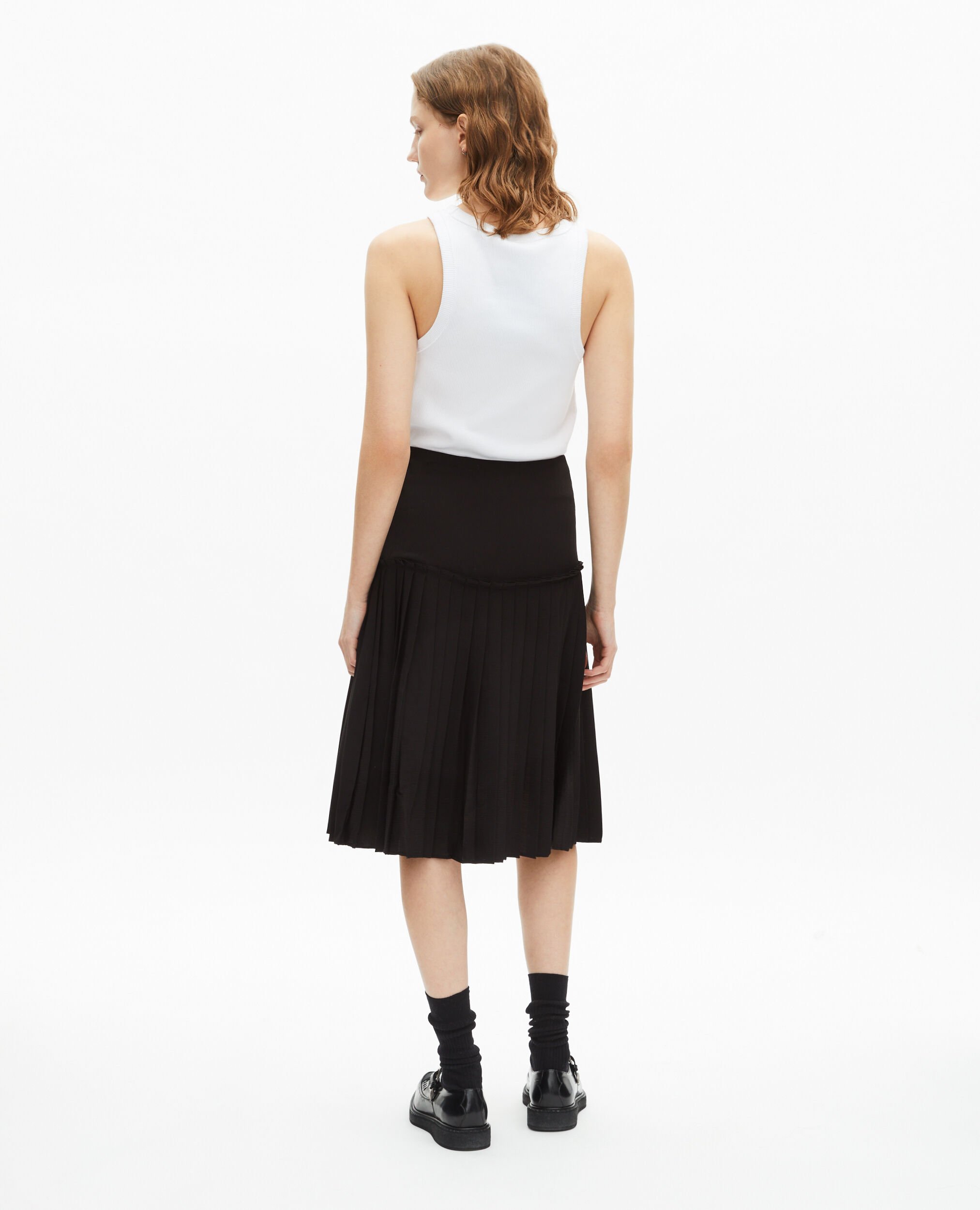 Midi-Faltenrock schwarz, BLACK, hi-res image number null