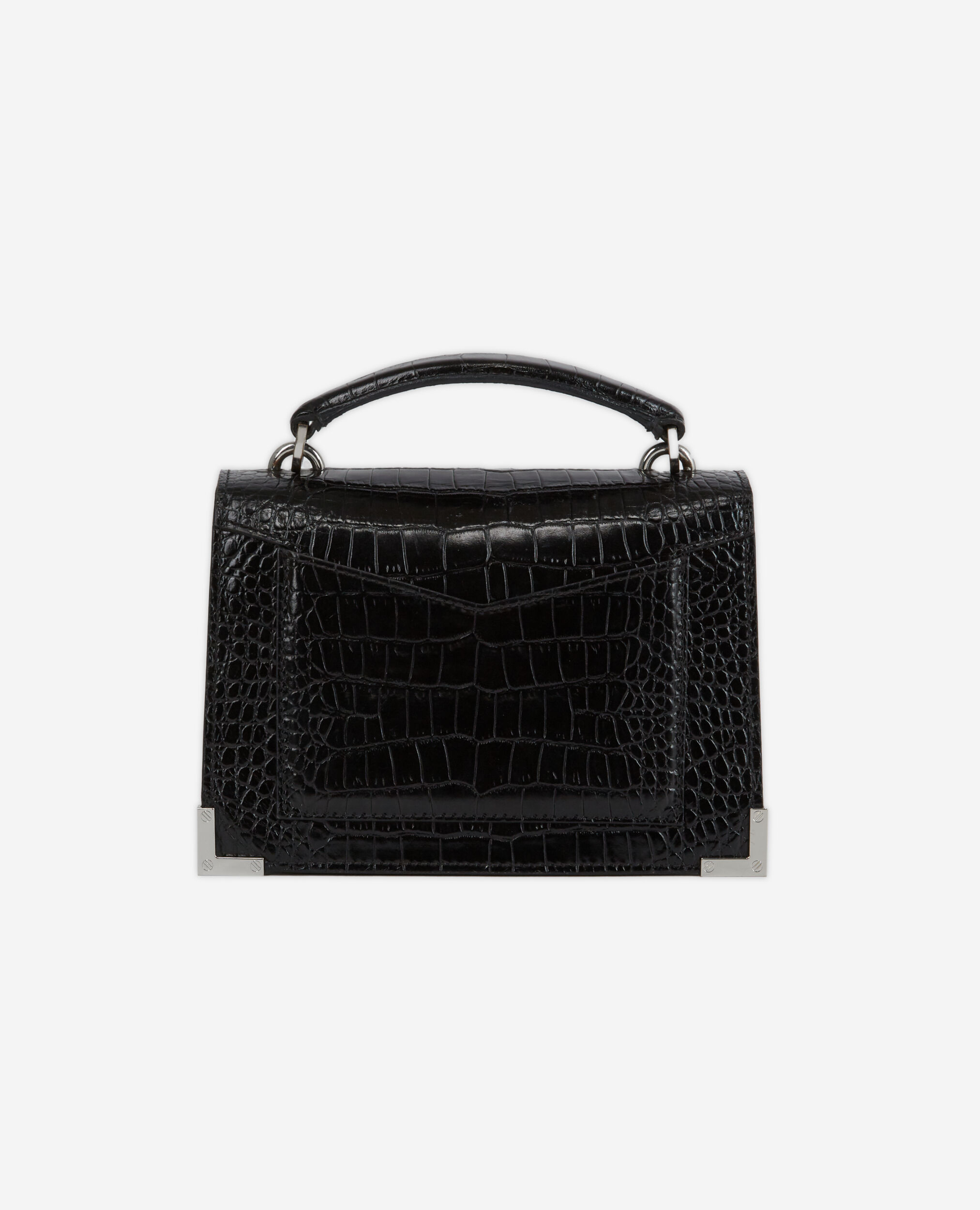 Small black croco print Emily bag The Kooples