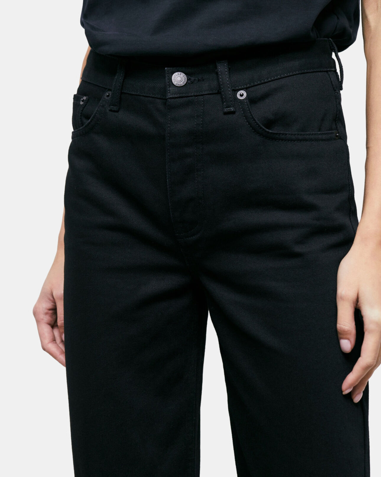 The Kooples WOMEN BLACK black straight-cut jeans