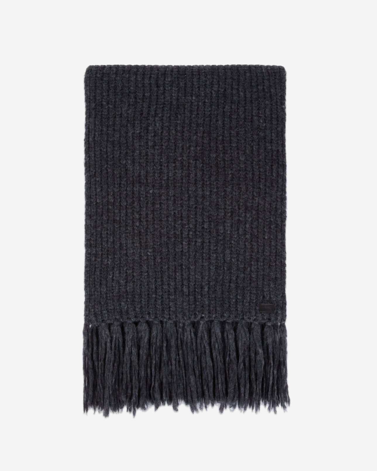 The Kooples FEMME ANTHRACITE MELANGE echarpe grise en mélange de laine côtelé