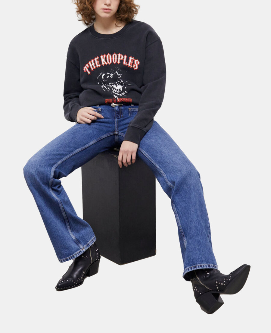 sweatshirt sérigraphié noir