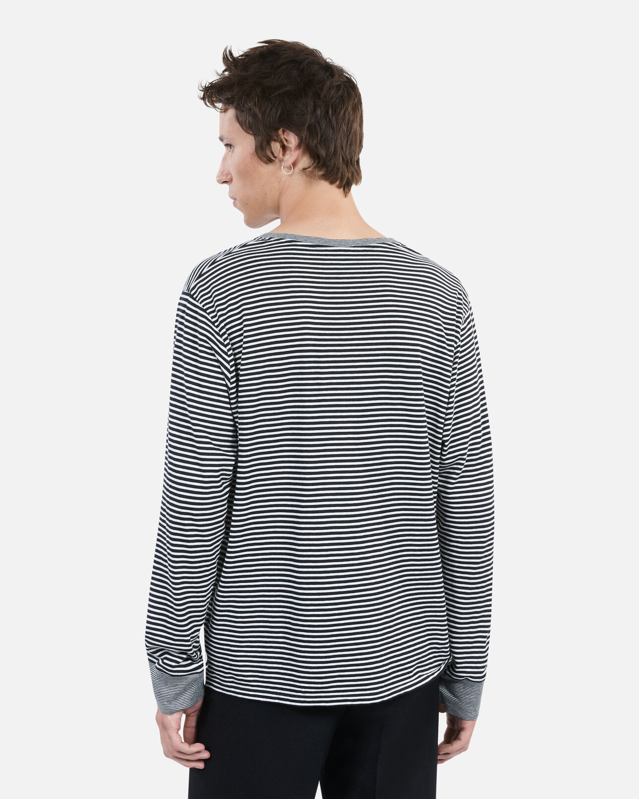 The Kooples MEN BLACK / WHITE striped long-sleeved t-shirt