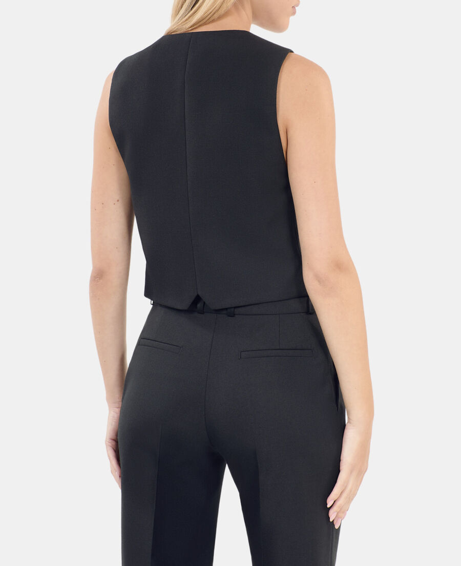 The Kooples DAMEN BLACK schwarze weste aus wolle