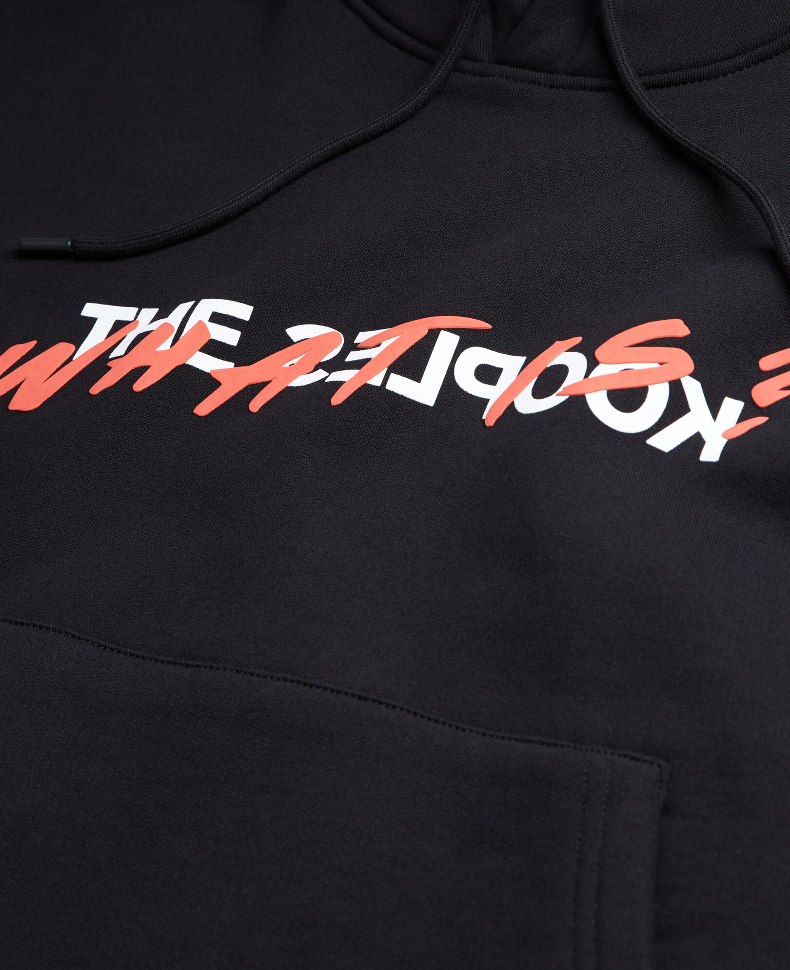 The Kooples DAMEN BLACK schwarzes kapuzensweatshirt „what is“