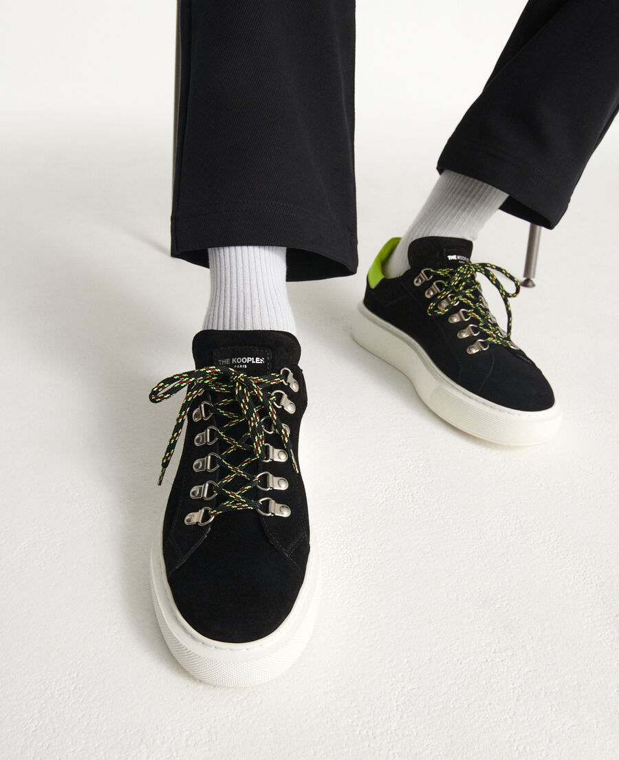 Baskets en daim noir à semelle épaisse The Kooples France