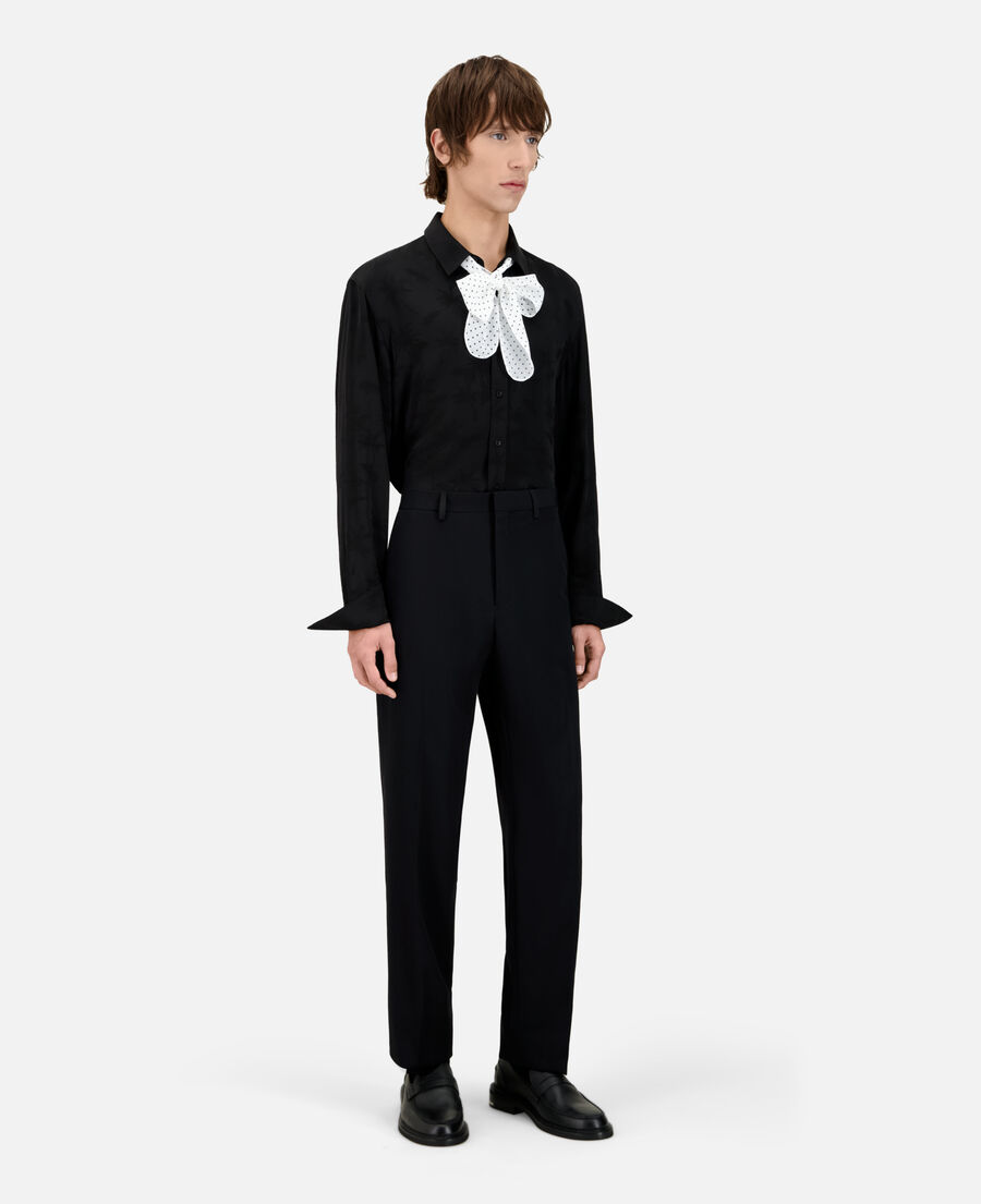 black tuxedo trousers with satin details