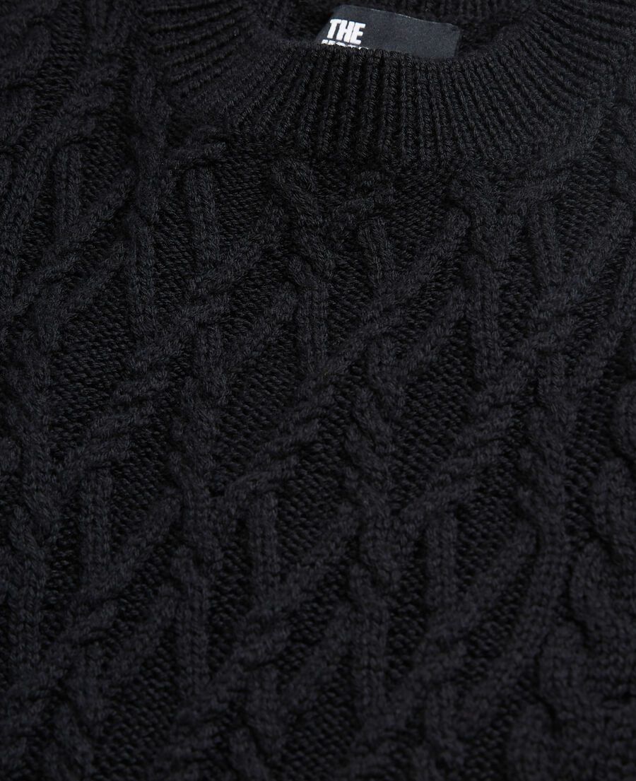 vestido largo lana negro