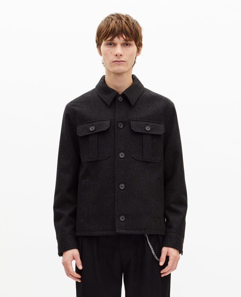 The Kooples HERREN GRIS ANTHRACITE graue wolljacke