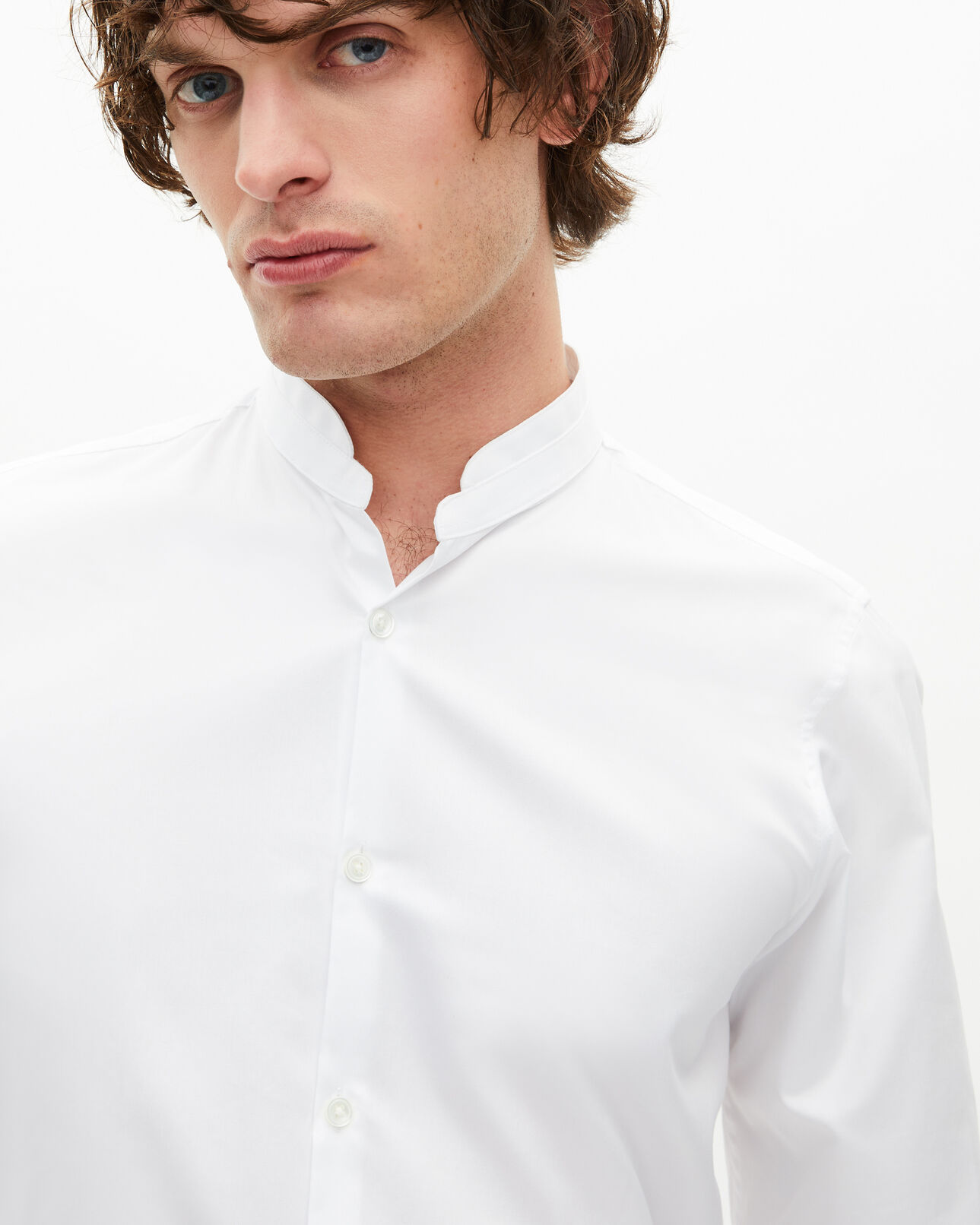 The Kooples MEN WHITE white shirt with officer collar
