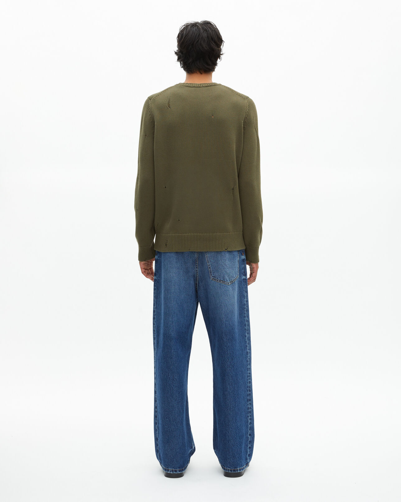 The Kooples MEN KAKI khaki openwork sweater